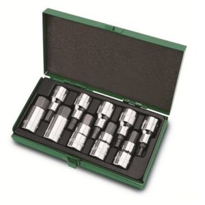 Набор бит шестигр. под головку 1/2" 10пр. 4-19мм TOPTUL