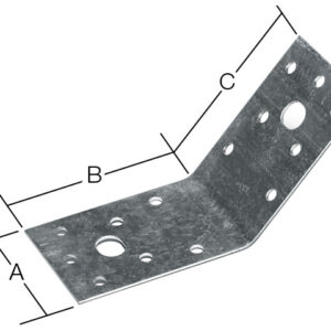 Уголок крепежный под 135 градусов 40х90х90 мм KUS белый цинк STARFIX