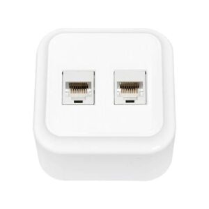 Розетка 2-ая компьютерная (открытая) белая, Пралеска, Byletrica