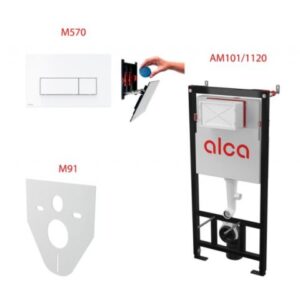 Инсталляционный сет 4 в 1 с кнопкой M570, Alca