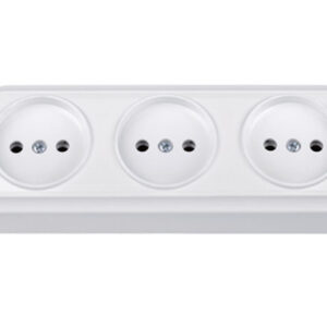 Розетка 3-ая (открытая, б/з) белая, Вариант, Bylectrica