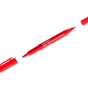 Маркер перманентный двухсторонний OfficeSpace красный, пулевидный, 0,8/2,2мм