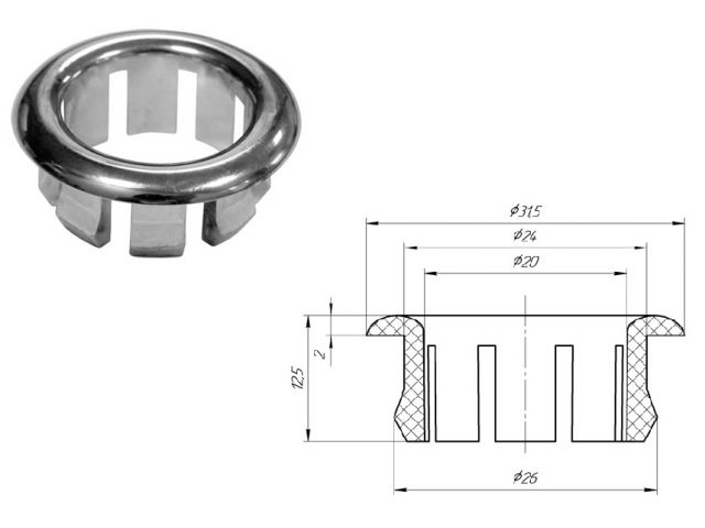 Обрамление для перелива ХРОМ, ИнкоЭр