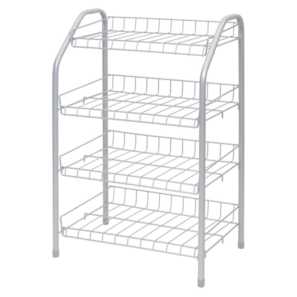 Этажерка для обуви 4-х секционная, 460х280х700 мм, матовый серый, NIKA