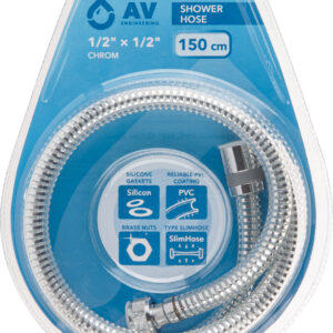 Шланг душевой PVC, 1/2" г-г 150 см, хром, AV Engineering