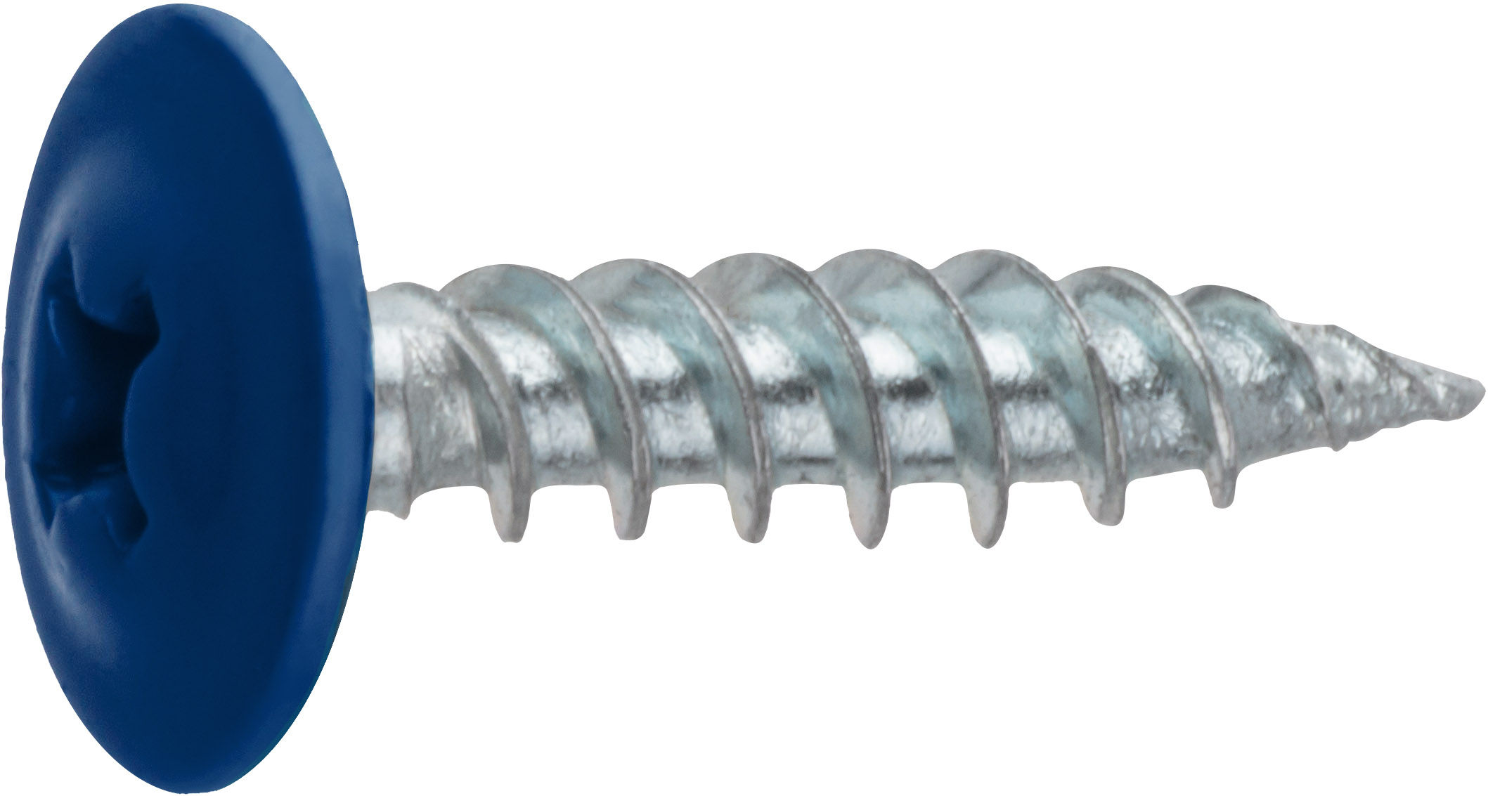 Саморез 4.2х19 мм с прессшайбой, цинк, острый, RAL 5005 (150 шт в пласт. конт.) STARFIX