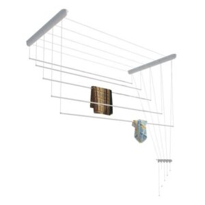 Сушилка для белья потолочная стальная 1,7 м, 5 стержней, белая, ЛИАНА