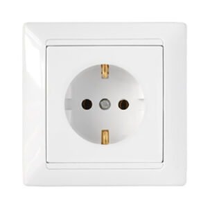 Розетка 1-ая (скрытая, с/з) белая, Стиль, Bylectrica