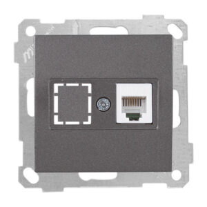 Розетка телефонная 1хRJ12 (скрытая, без рамки) дымчаиая, DARIA, MUTLUSAN