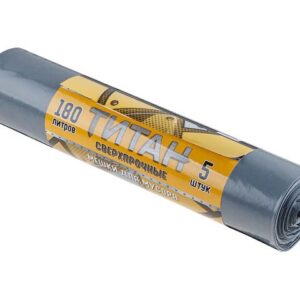 Мешки для мусора, 180 л, 5 шт, "Титан", серо-черные, РОМАШКА