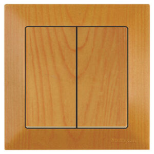 Выключатель 2-клав. (скрытый, пруж. зажим) дуб, DARIA, MUTLUSAN