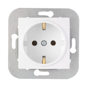 Розетка 1-ая (скрытая, с/з) белая, Уют, Bylectrica