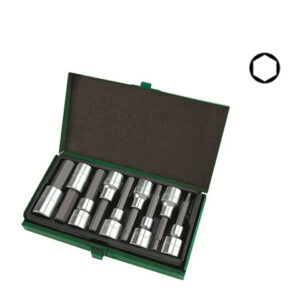 Набор бит шестигр. под головку 1/2" 9пр. 4-17мм 80мм  TOPTUL