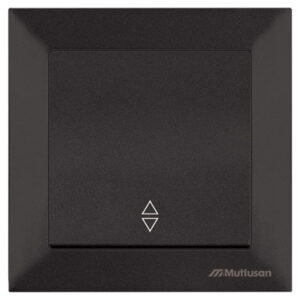 Выключатель проходной 1-клав. (скрытый, пруж. зажим) черная, DARIA, MUTLUSAN