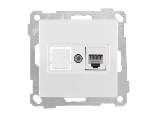 Розетка телефонная 1хRJ12 белая, ELITRA, MUTLUSAN