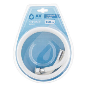 Шланг душевой, PVC, 1/2" г-г 150 см, бел, AV Engineering