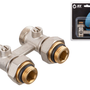 Клапан прямой шаровый 3/4" нар. для радиатора (мультифлекс), AV Engineering (инд. упак.)