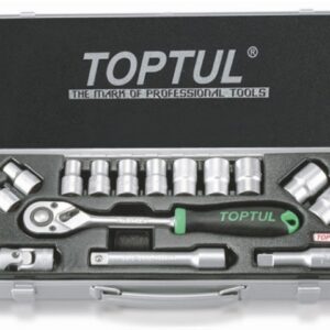 Набор головок 1/2" 8-24мм 15предм. 6гр. метал.кейс TOPTUL