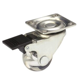 Опора колёсная d-35мм поворотная площадка с фиксатором STARFIX