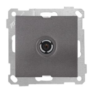 Розетка телевиз. 1-ая (с/з, 11dB, переходная) дымчатая, ELITRA, MUTLUSAN