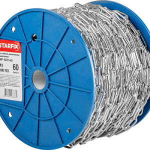 Цепь сварная длиннозвенная, оцинк. М3 DIN 763 (бухта 60 м) STARFIX