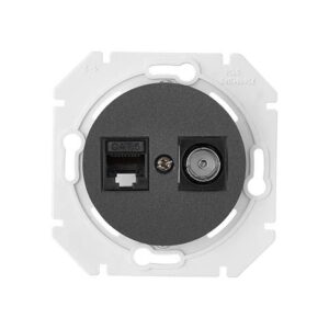 Розетка 2-ая комби компьютерная+телевизионная (скрытая) графит, Прованс, Bylectrica