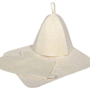 Набор для бани из 3-х предметов (шапка, коврик, рукавица), войлок, Hot Pot