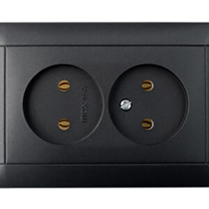 Розетка 2-ая (скрытая, б/з) графит, Стиль ГРАФИТ, Bylectrica