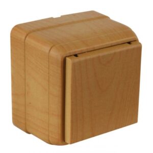 Розетка 1-ая (открытая, с/з, с крышкой) дуб, BRON, MUTLUSAN