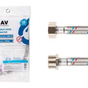 Подводка гибкая, SUS, гайка 3/4" - штуцер 3/4" 60см AV Engineering