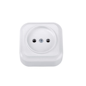 Розетка 1-ая (открытая, б/з) белая, Вариант, Bylectrica