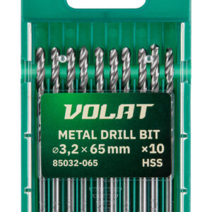 Сверло по металлу ц/х 3.2х36х65 мм HSS, комплект из 10-ти шт ВОЛАТ