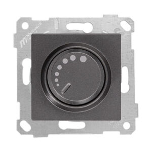 Выключатель поворотный (диммер) (скрытый, без рамки, винт. зажим, 1000Вт) дымчатый, RITA, MUTLUSAN