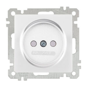 Розетка 1-ая (скр, б/рамки, б/з, шторки) белая,  CANDELA (DARIA), MUTLUSAN