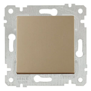 Выключатель 1-клав. (скрытый, без рамки, пруж. зажим) золото, RITA, MUTLUSAN