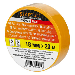 Изолента ПВХ 18ммх20м желтая STARTUL PROFI (ST9046-5)