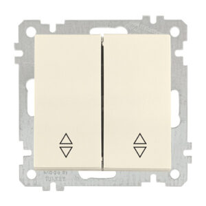 Выключатель проходной 2-клав. (скрытый, без рамки, пруж. зажим) кремовый, DARIA, MUTLUSAN