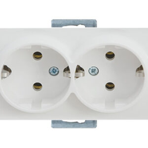 Розетка 2-ая (скрытая, с/з) белая, RITA, MUTLUSAN