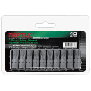 Насадка SPLINE M10 30mm 10шт блистер TOPTUL