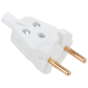 Вилка (б/з, 6А, 250В) белая, Юпитер