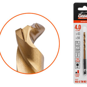 Сверло по металлу шестигр. 4.0х43х94 мм HSS-G TIN GEPARD