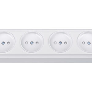 Розетка 4-ая (открытая, б/з, з/ш) белая, Вариант, Bylectrica