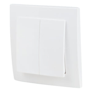 Выключатель 2 клав. (cкрытый, 6А) белый, Стандарт, Юпитер