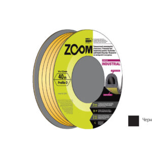 Уплотнитель гаражный "D" 14ммх12мм черный сдвоенный профиль (2х20м) ZOOM INDUSTRIAL