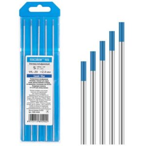 Электрод вольфрамовый синий WL-20, Ф 2,4 мм (набор 5 шт) SOLARIS