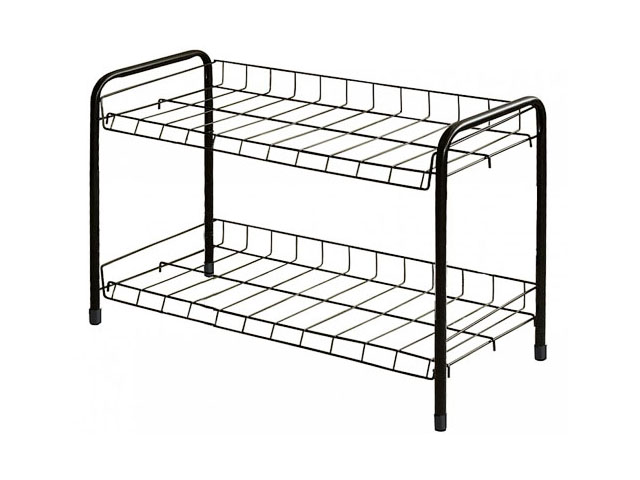 Этажерка для обуви 2-х секционная, 660х280х440 мм, черный, NIKA