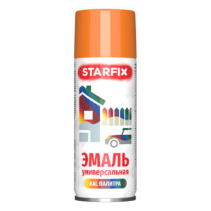 Краска-эмаль аэроз. универсальная оранжевый STARFIX 520мл (2004)