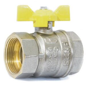 Кран шаровый 1" вн.-вн. бабочка (ГАЗ) PN40, LD