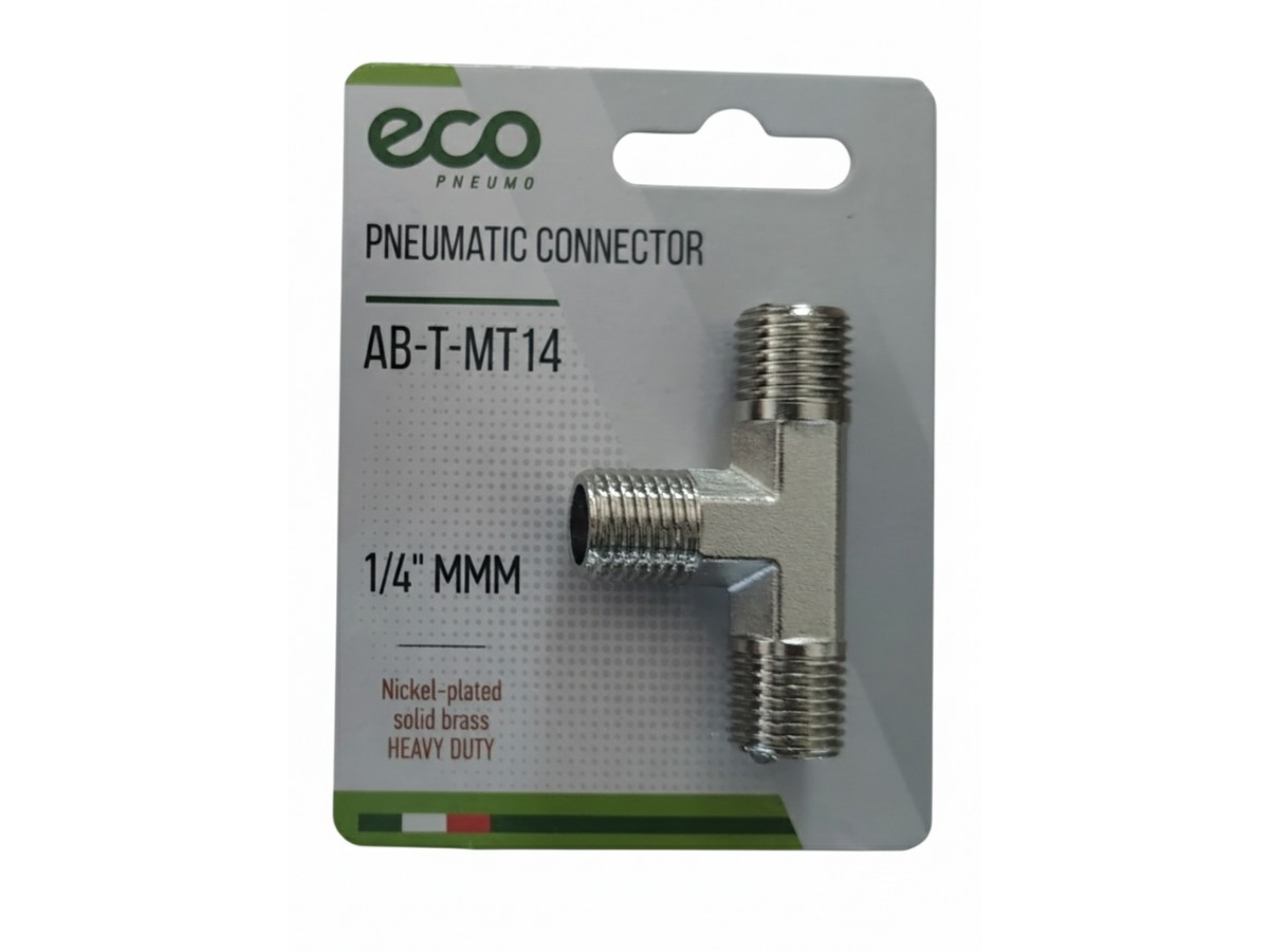 Соединение нар. резьба 1/4" Т-образное (латунь) ECO