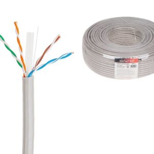 Кабель витая пара U/UTP Cat6E 4х2х23AWG (0.57мм) 100м, медь, внутр. (ПВХ) Юпитер